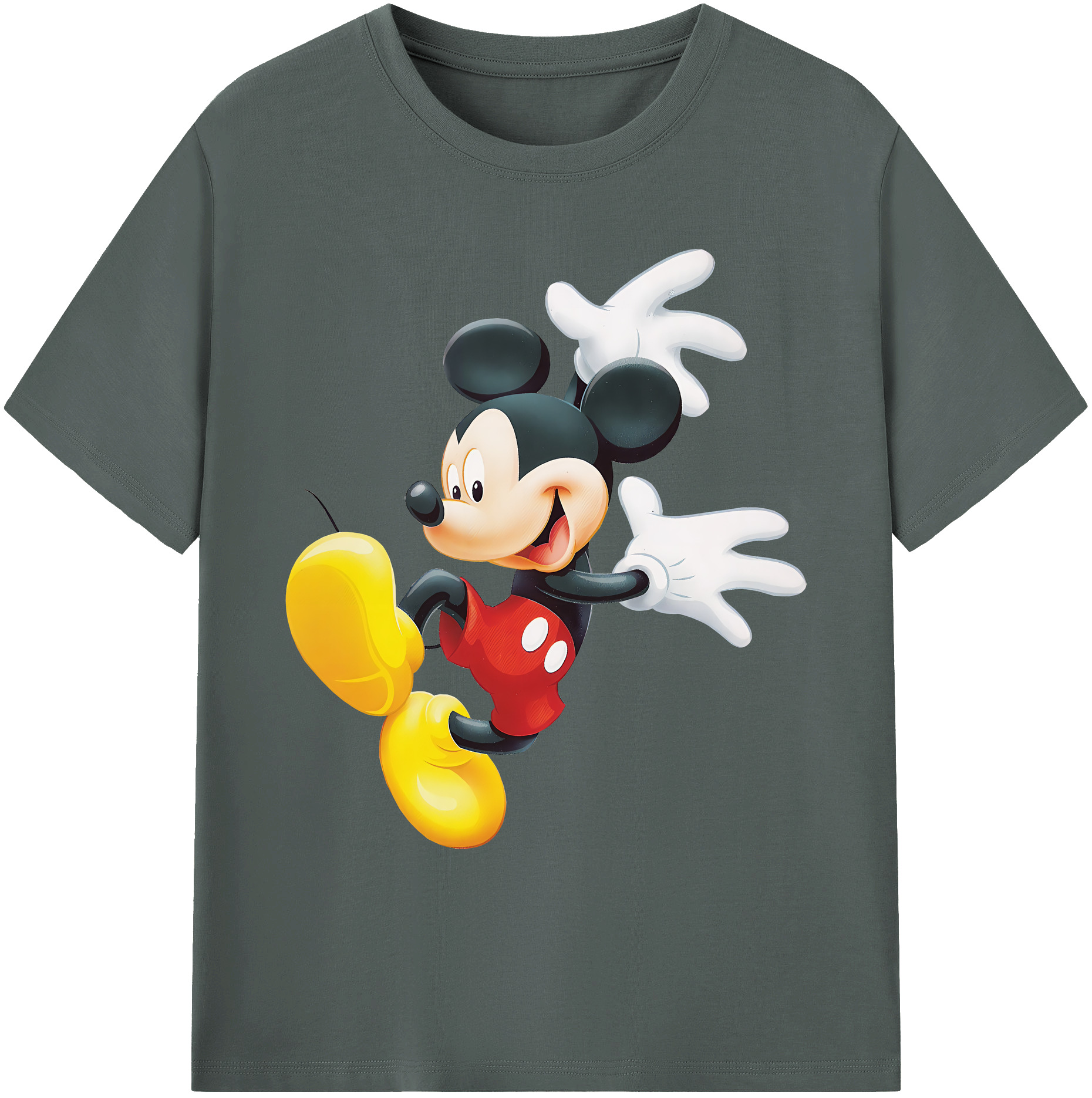 ミッキーマウス Mickey Mouse 綿100％ メンズ半袖Tシャツ｜肌触りやわらか＆通気性